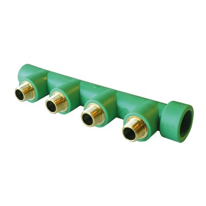PP-R distributor manifold 4x socket