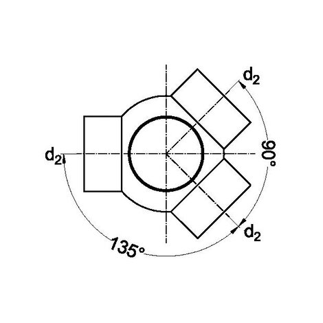 Γωνιακός σταυρός 88,5° - 135° (3 εξόδων)