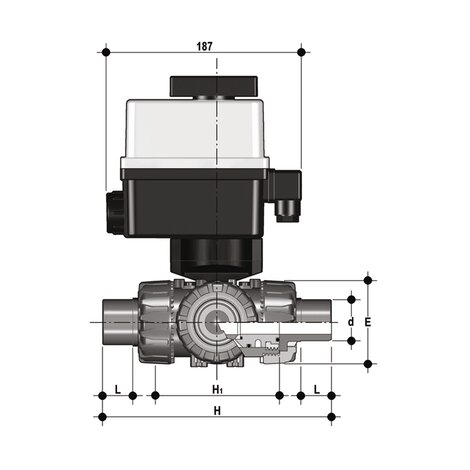 TKDDC/CE 90-240 V AC - Electrically actuated ball valve DN 10:50