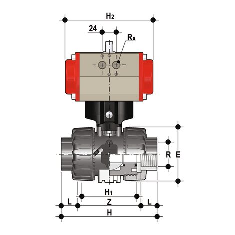 VKDNV/CP NC - pneumatically actuated DUAL BLOCK® 2-way ball valve