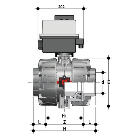 VKDLV/CE 24 V AC/DC - electrically actuated DUAL BLOCK® 2-way ball valve