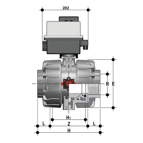 VKDNV/CE 24 V AC/DC - Electrically actuated ball valve DN 65:100