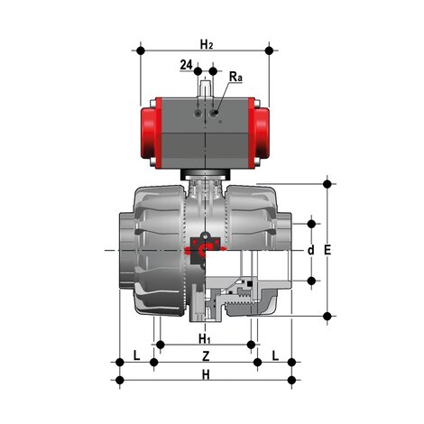 VKDAV/CP NO - PNEUMATICALLY ACTUATED DUAL BLOCK® 2-WAY BALL VALVE