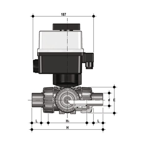 LKDDM/CE 24 V AC/DC - electrically actuated DUAL BLOCK® 3-way ball valve