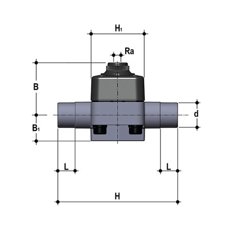 DKDDV/CP NO - pneumatically actuated 2-way diaphragm valve PN6 for basic applications DN 15:65