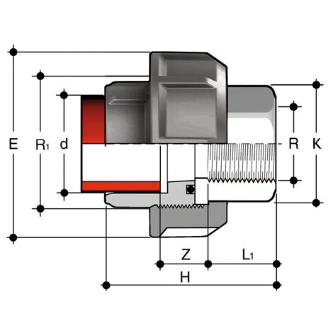 BIFXM - Adaptor union