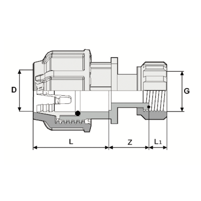 525 - Adaptor with nut