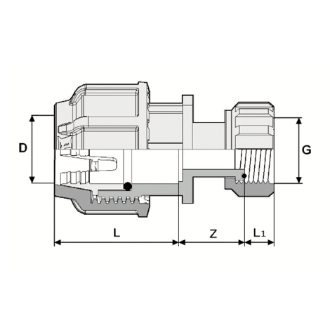 525 - Adaptor with nut 525 - Adaptor with nut