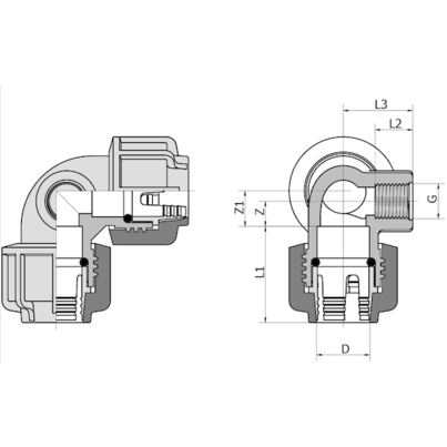 527 - Elbow female threaded