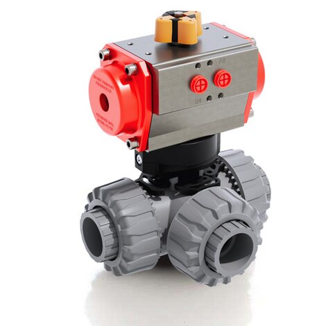 TKDIC/CP DA - pneumatically actuated DUAL BLOCK® 3-way ball valve