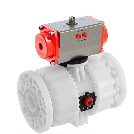 VKDOF/CP DA - pneumatically actuated DUAL BLOCK® 2-way ball valve