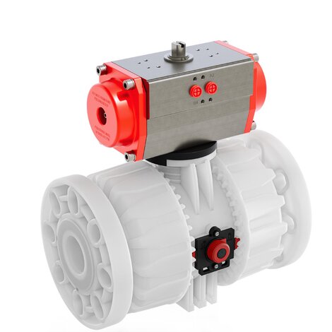 VKDOF/CP NO - pneumatically actuated DUAL BLOCK® 2-way ball valve