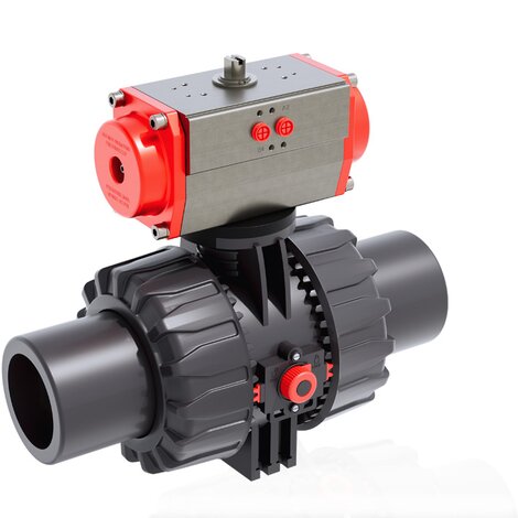VKDJV/CP NC - pneumatically actuated DUAL BLOCK® 2-way ball valve