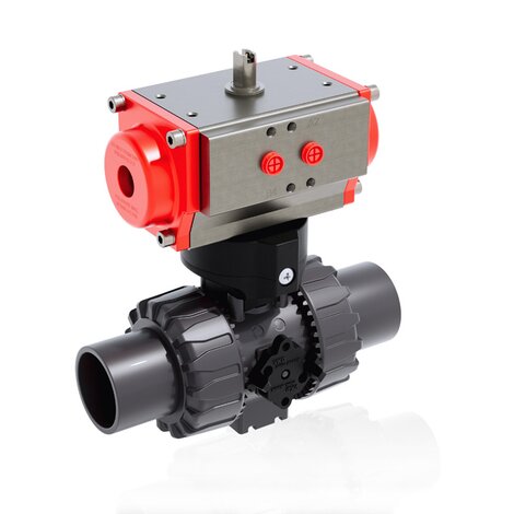 VKDJV/CP NO - pneumatically actuated DUAL BLOCK® 2-way ball valve