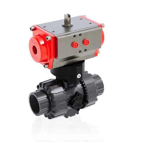 VKDNV/CP DA - pneumatically actuated DUAL BLOCK® 2-way ball valve