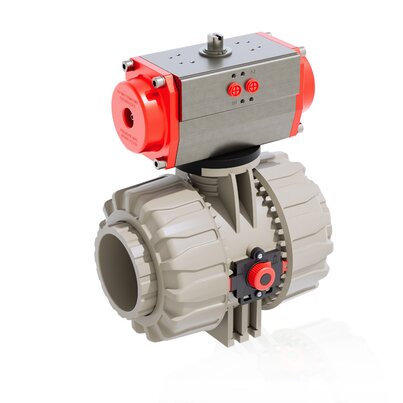 VKDIM/CP DA - Pneumatically actuated DUAL BLOCK® 2-way ball valve DN 65:100