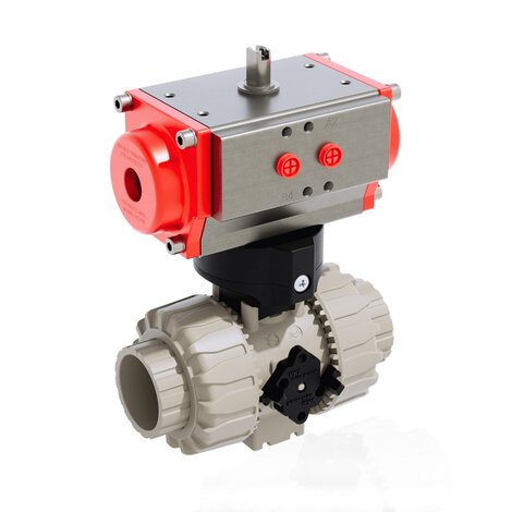 VKDIM/CP NC - pneumatically actuated DUAL BLOCK® 2-way ball valve