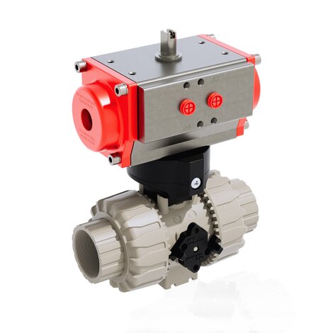 VKDFM/CP DA - pneumatically actuated DUAL BLOCK® 2-way ball valve