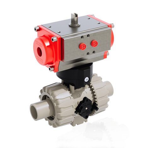 VKDDM/CP DA - pneumatically actuated DUAL BLOCK® 2-way ball valve