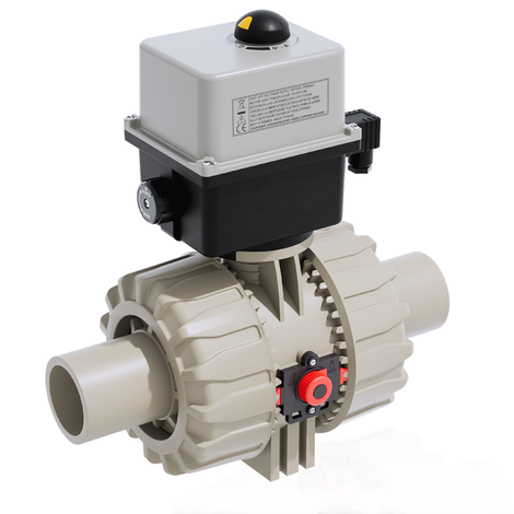 VKDBM/CE 90-240 V AC -electrically actuated DUAL BLOCK® 2-way ball valve