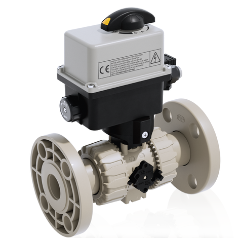 VKROAM/CE 24 V AC/DC 4-20 mA - electrically actuated DUAL BLOCK® regulating ball valve