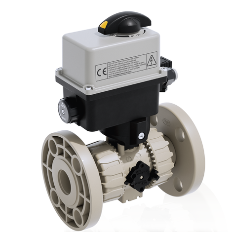 VKROM/CE 90-240 V AC 4-20 mA - electrically actuated DUAL BLOCK® regulating ball valve