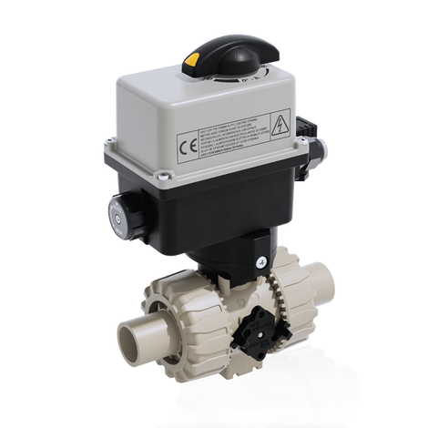 VKRBM/CE 24 V AC/DC 4-20 mA - electrically actuated DUAL BLOCK® regulating ball valve