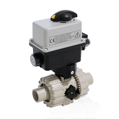 VKRDM/CE 24 V AC/DC 4-20 mA - electrically actuated DUAL BLOCK® regulating ball valve