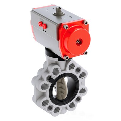 FKOM/CP NO LUG ISO-DIN DN 80-200 - pneumatically actuated butterfly valve 