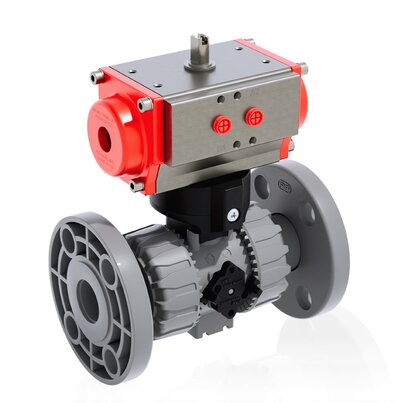 VKDOC/CP DA - Pneumatically actuated DUAL BLOCK® 2-way ball valve DN 10:50
