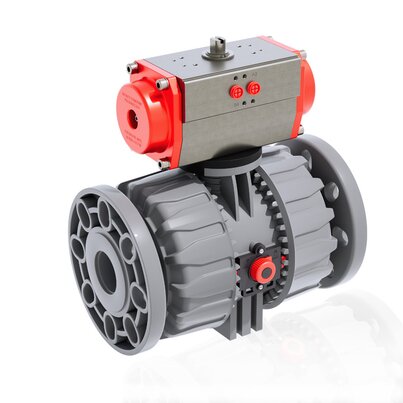 VKDOC - VKDOAC /CP DA - Pneumatically actuated DUAL BLOCK® 2-way ball valve DN 65:100