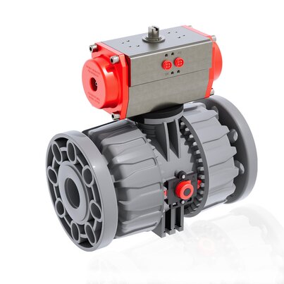 VKDOC - VKDOAC /CP NO - Pneumatically actuated DUAL BLOCK® 2-way ball valve DN 65:100