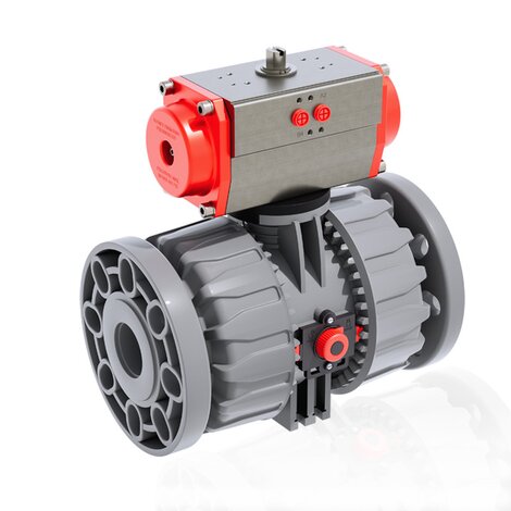VKDOC/CP NC - pneumatically actuated DUAL BLOCK® 2-way ball valve