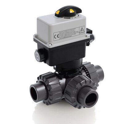LKDAV/CE 24 V AC/DC - Electrically actuated DUAL BLOCK® 3-way ball valve DN 10:50
