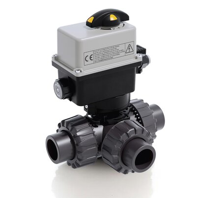LKDAV/CE 90-240 V AC - Electrically actuated DUAL BLOCK® 3-way ball valve DN 10:50