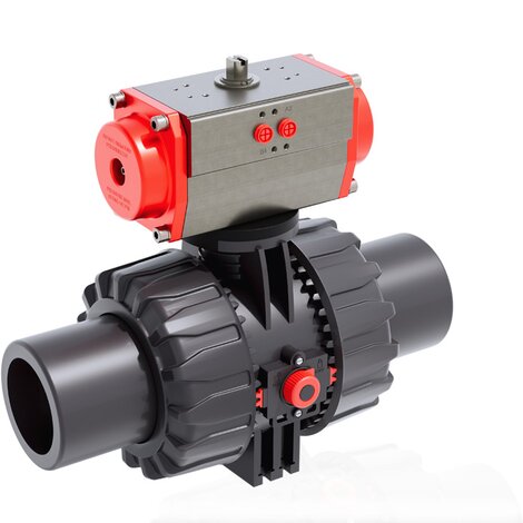 VKDJV/CP DA - pneumatically actuated DUAL BLOCK® 2-way ball valve