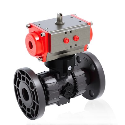 VKDOV/CP NC - Pneumatically actuated DUAL BLOCK® 2-way ball valve DN 10:50