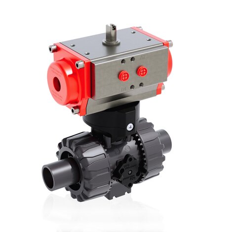 VKDDV/CP NO - pneumatically actuated DUAL BLOCK® 2-way ball valve
