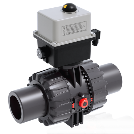 VKDJV/CE 24 V AC/DC - electrically actuated DUAL BLOCK® 2-way ball valve