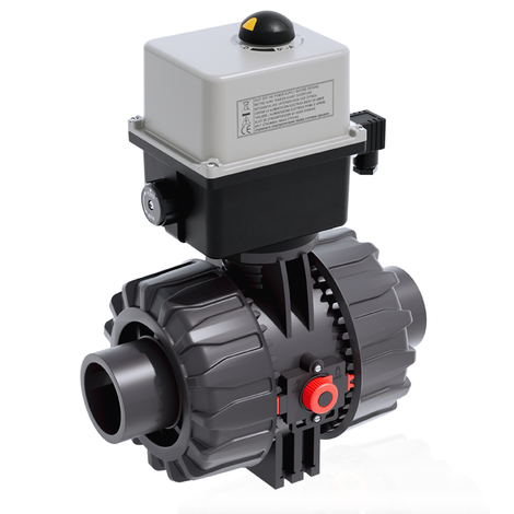 VKDDV/CE 24 V AC/DC - electrically actuated DUAL BLOCK® 2-way ball valve