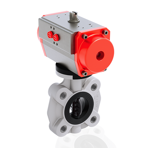 FKOV/CP NO LUG ISO-DIN DN 65 - pneumatically actuated butterfly valve