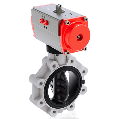 FKOV/CP NO LUG ISO-DIN - Pneumatically actuated butterfly valve DN 80:200