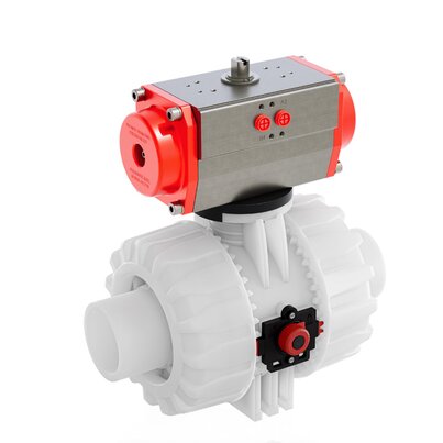 VKDDF/CP DA - Pneumatically actuated DUAL BLOCK® 2-way ball valve DN 65:100