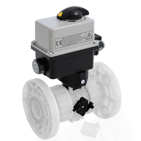 VKROF/CE 24 V AC/DC 4-20 mA - electrically actuated DUAL BLOCK® regulating ball valve