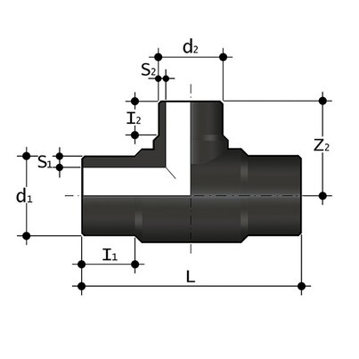 TRBE SDR17 - 90° reducing Tee