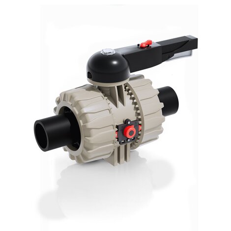 Valvola a sfera a 2 vie DUAL BLOCK® VKDBEM DN 65:100 in PP-H