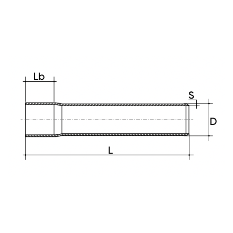 Tubo a pressione in PVC-U bicchierato Disegno del tubo a pressione in PVC-U bicchierato
