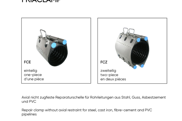 FRIACLAMP stainless steel repair clamp, two-pieced