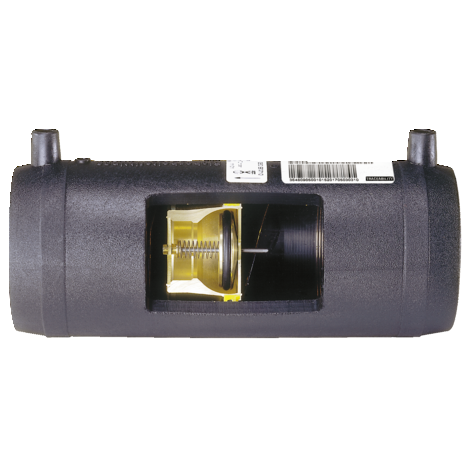 Long couplers with integrated Maxitrol excess flow valve