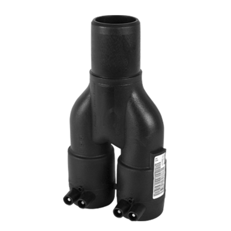 Ηλεκτροσύνδεση (Τύπου Υ) με ηλεκτροσυνδέσμους και άκρο βύσματος κατασκευασμένα από PE 100 SDR 11